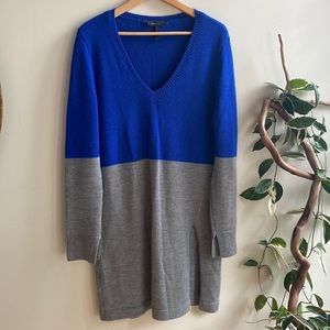 Colorblock Merino Wool Sweater Dress